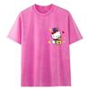 Women's Summer Retro Monster Print Cotton T-Shirt - Short Sleeve, Loose Fit, Trendy Distressed Streetwear