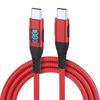 100W USB-C to USB-C Braided Nylon Fast Charging Data Cable for Mobile Phone LED Display Compatible iPhone 17 for