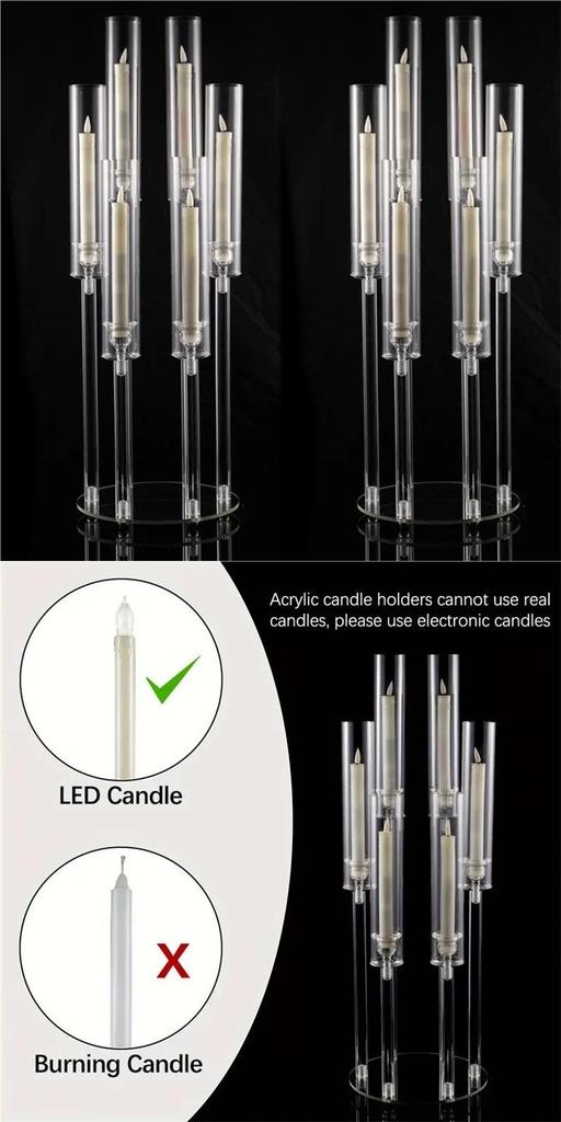 Transparent Acrylic Cross Wedding Candlestick for Banquets, Hotels, Aisles, Restaurants, and Bars