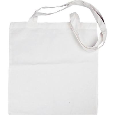 Customizable Tote Bag - White - 38 X 42 Cm - 100% Cotton - Unisex - Extra Long Handles