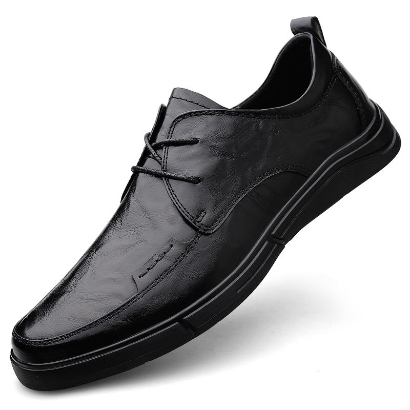 

Модная мужская повседневная качественная натуральная кожа элегантная роскошная свадебная деловая шнуровка оксфорды туфли мужские мягкая подошва лоферы туфли весна 44 чёрный