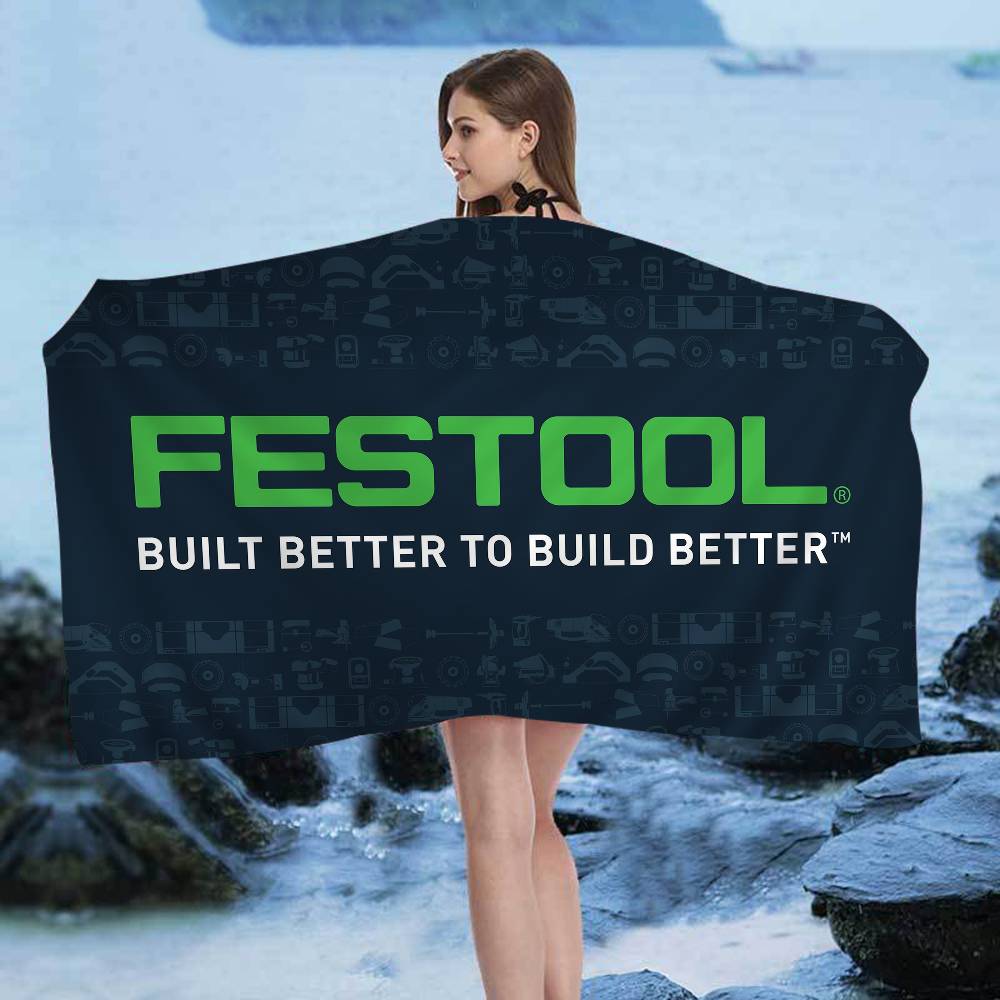 F-Festool Bath Towel Microfiber Soft Water Absorbing Breathable For Girl Kids Decorative Cartoon Beach Towel