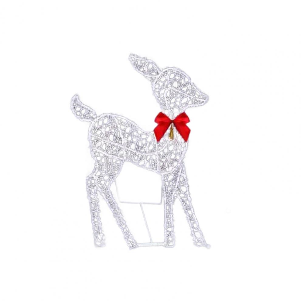 2025 Metal Deer Decoration Outdoor Reindeer Statues with LED Light Glowing Reindeer Ornament for Lawn Garden Yard