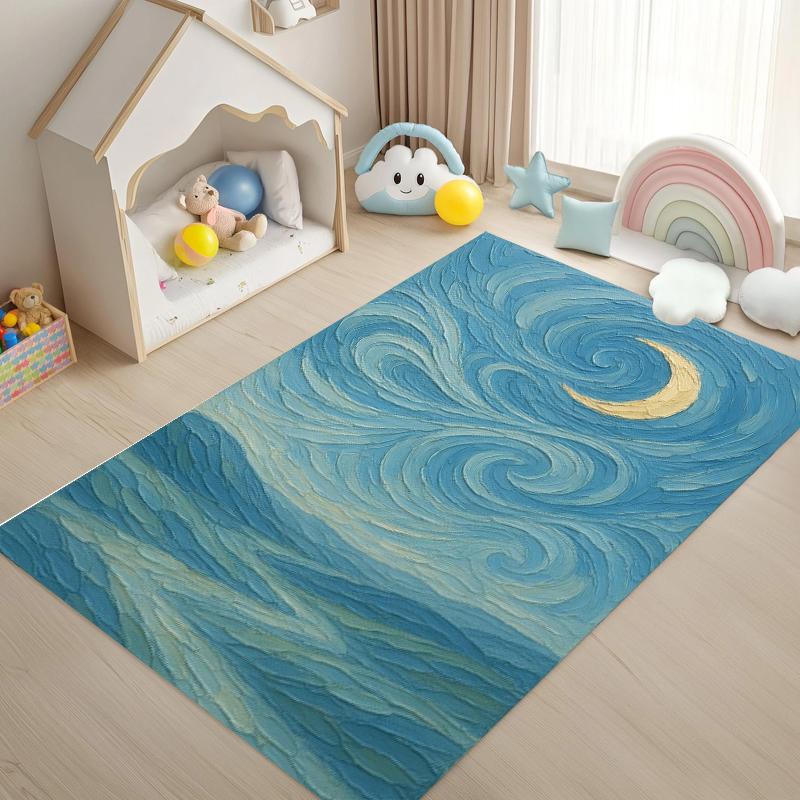 

Starry Night Van Gogh Art Bathroom Mat Retro Multiple Choice Living Room Kitchen Rug Non-Slip Bedside Mats Rugs Living Room 50X80CM