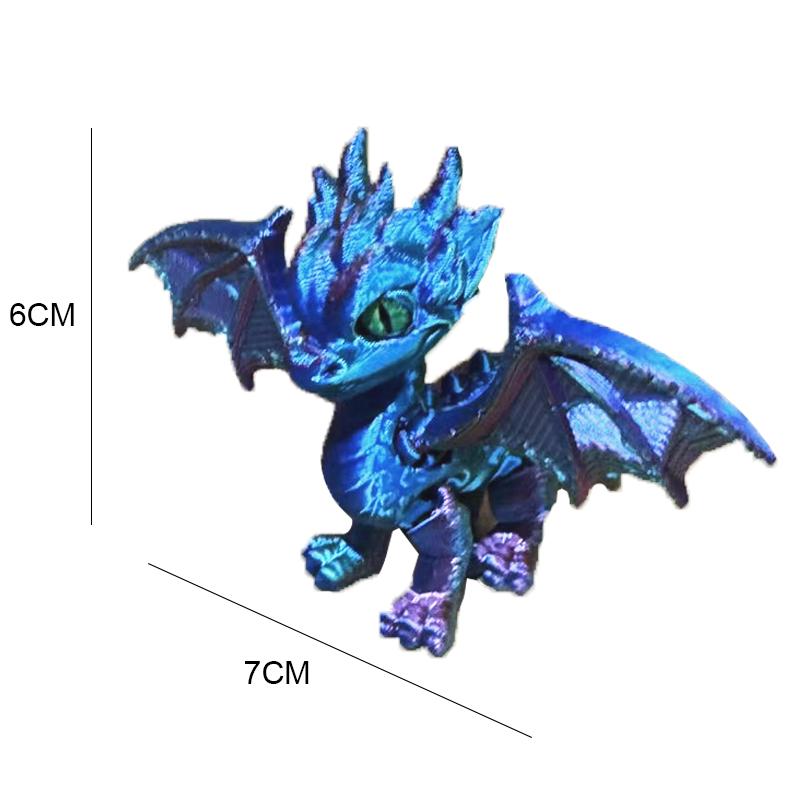 3d Printed Dragon,Fidget Dragons Toy Figurines, Animal Joint Activity Models Desktop Ornaments Simulation Model Figurines Gifts