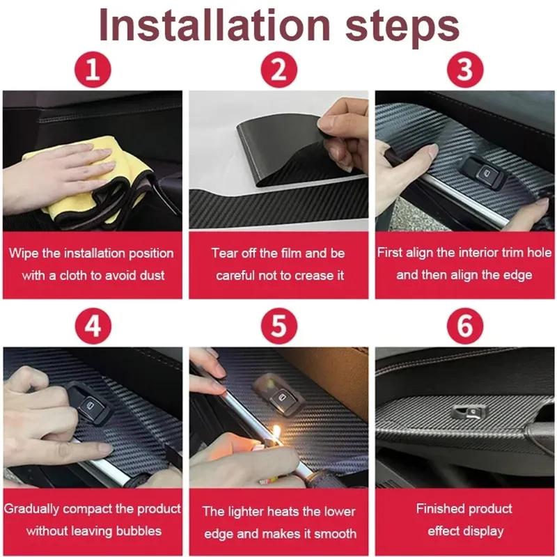 Car Interior Sticker Gear Box Protective Film For Honda City 2008- 2014 Car Gear Panel Sticker Carbon Fiber Black