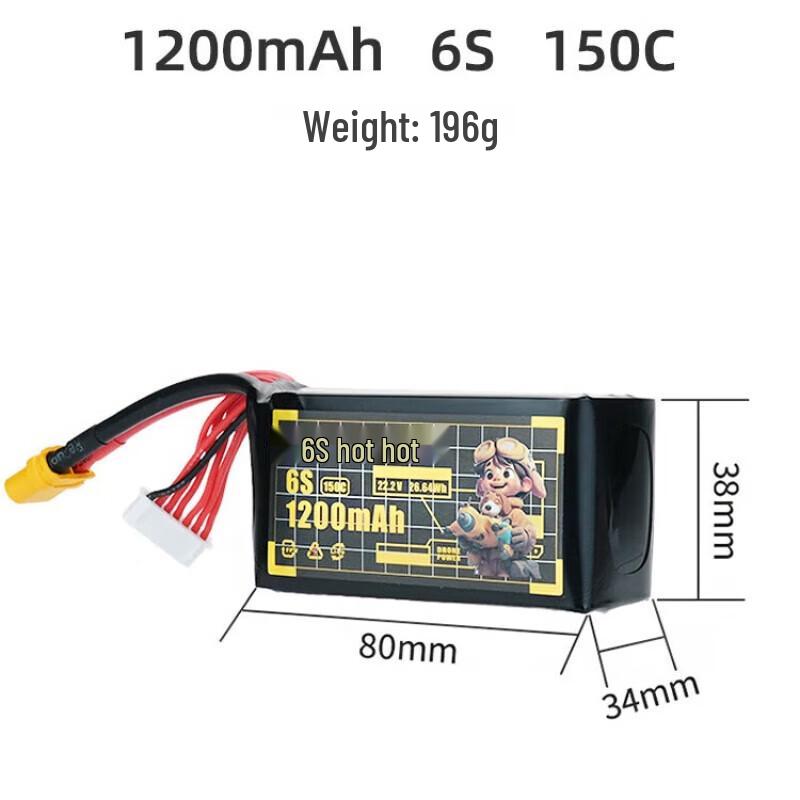 Xunhuo DAI WONG GAU 6S 1550mAh 150C FPV LiPo Battery