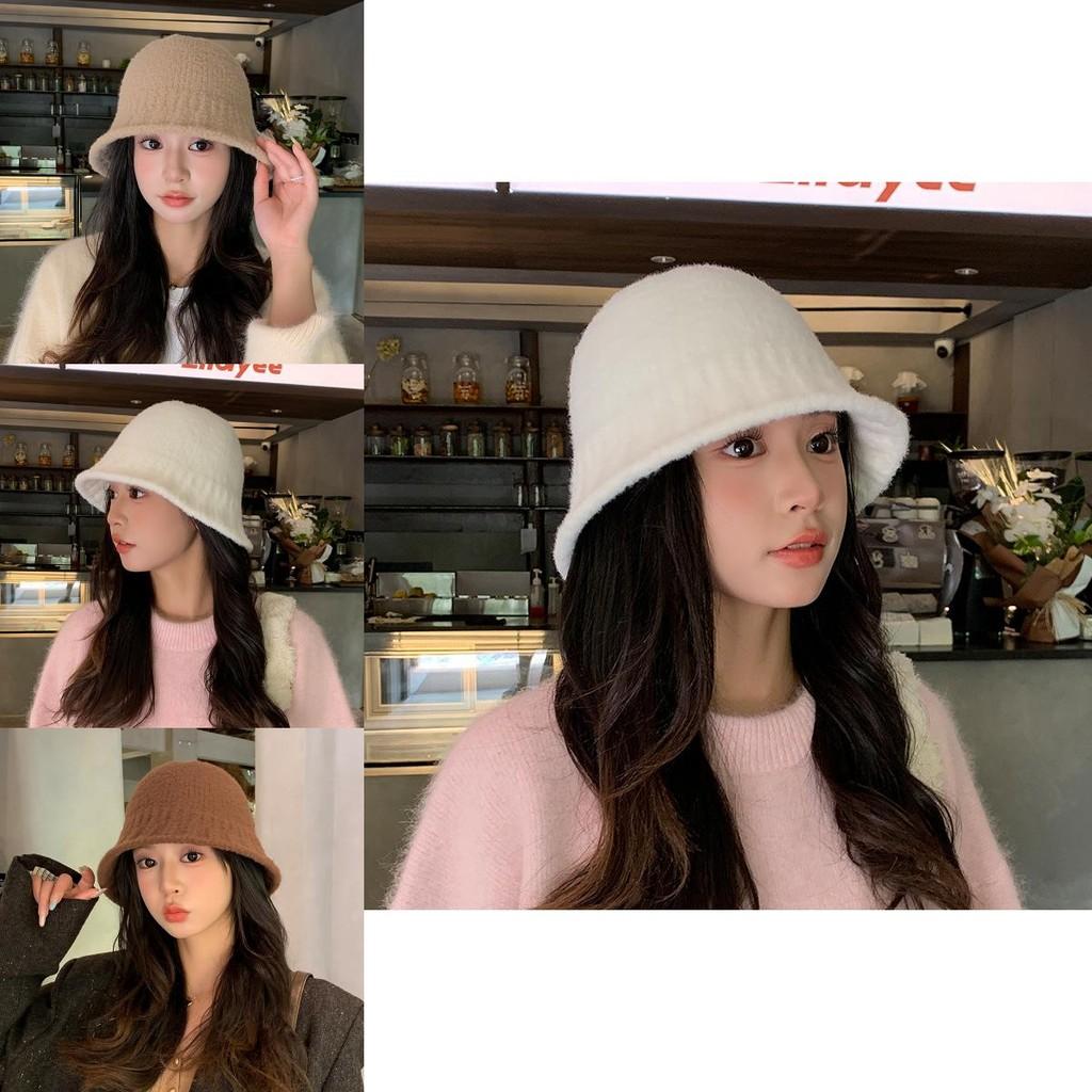 Womens Autumn Winter Knit Fisherman Hat With Sunshade And Small Face Covering