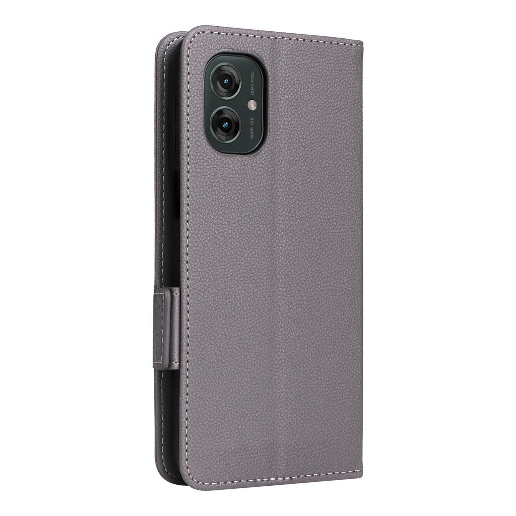 For Motorola Moto G55 5G Case with Wrist Strap Litchi Texture PU Leather Wallet Phone Cover