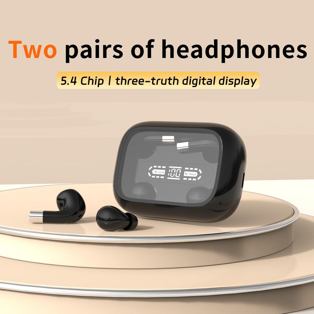 Căști duble 2 în 1 Căști fără fir Bluetooth 5.4 Sport Reducerea zgomotului în somn Căști HD pentru apeluri Căști HIFI Muzică Bass