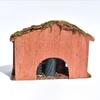 Permanent Religious Birth Manger Display With Oaken Stable And Rosin Figures