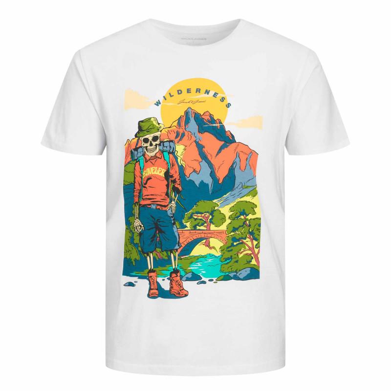 

Футболка mc jjhiker белая 12235222 3808 Мужчина JACK & JONES