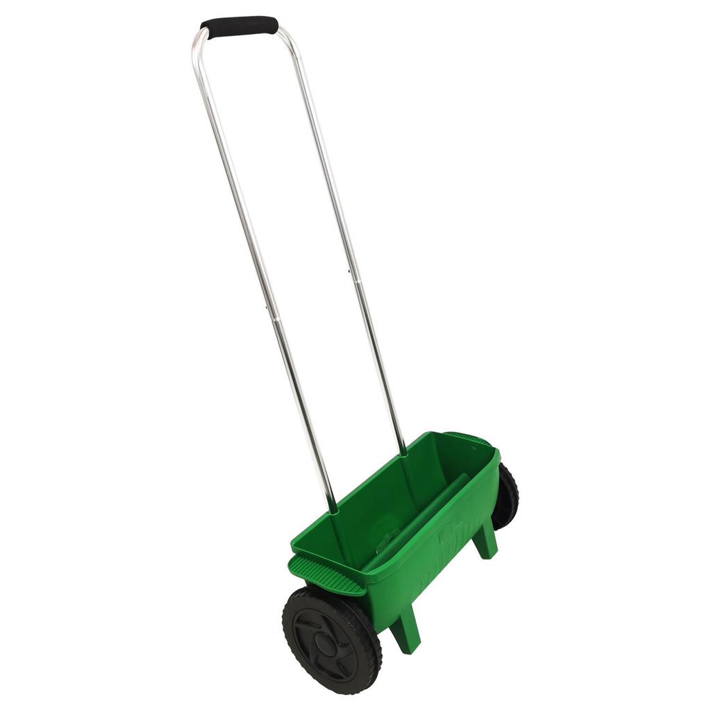 12L Push Spreader Adjustable Outlet Size Plastic Seeder Fertilizer Salt Spreader for Garden