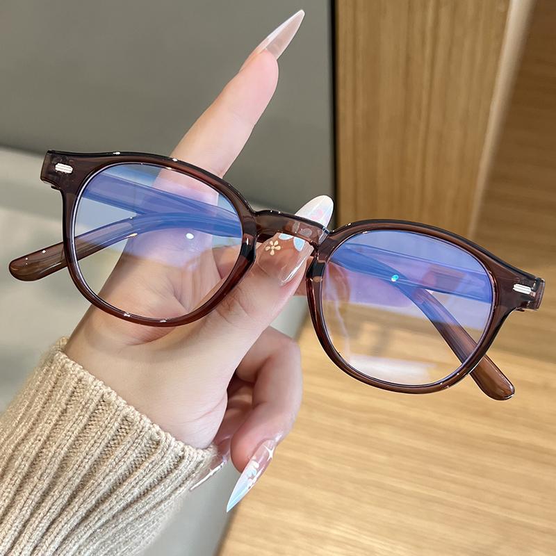 Minimalist High End Round Anti Blue Light Glasses Daily Commute Business Eyeglasses Frame Blue Light Blocking Computer Glasses