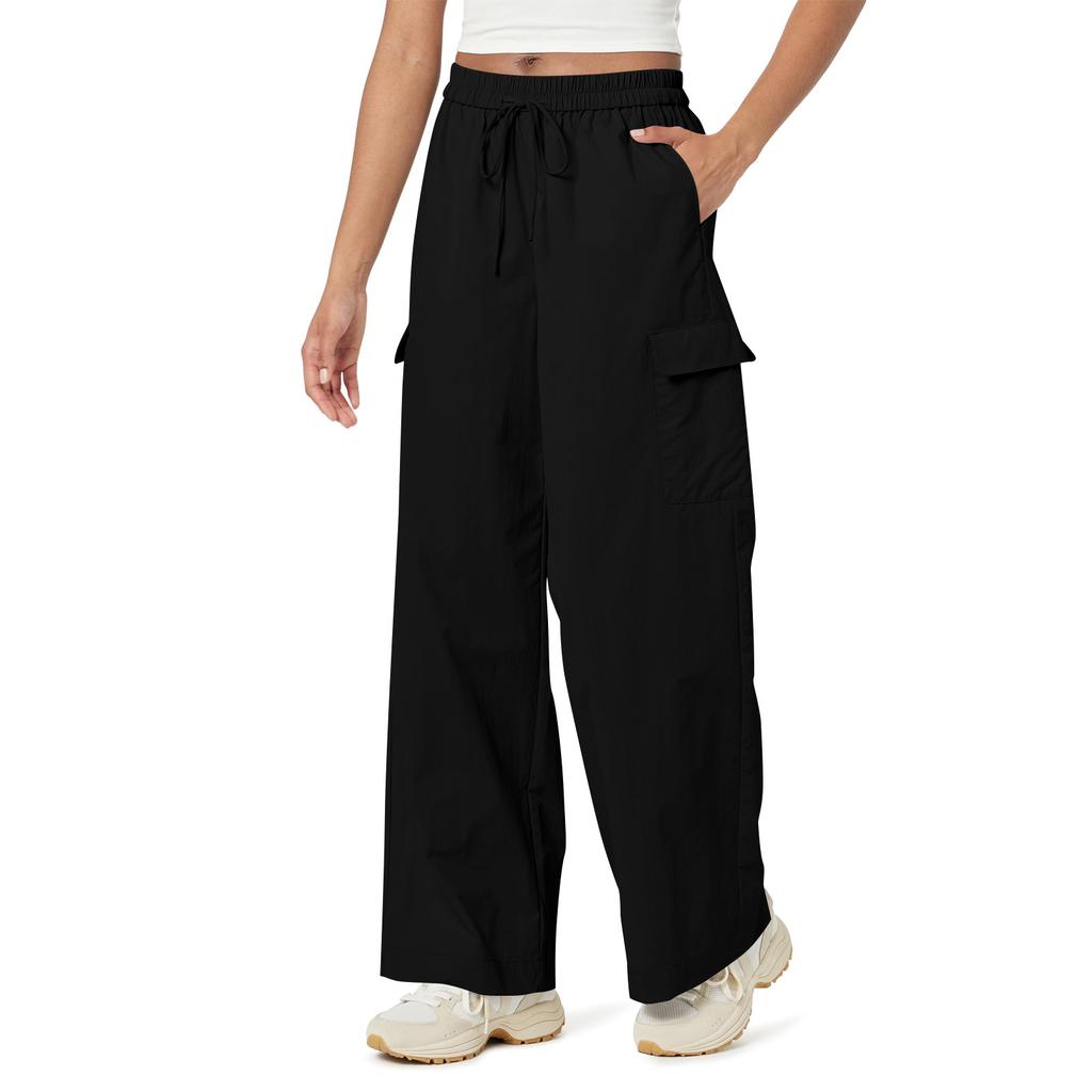 Dámské kalhoty se širokými nohavicemi do kapsy Pohodlné společenské kalhoty Dámské ležérní kalhoty Neformální nylonové kalhoty Cargo