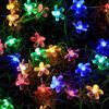 Warm white petal light cherry blossom light waterproof solar LED string light, garden decoration outdoor light wedding Christmas party