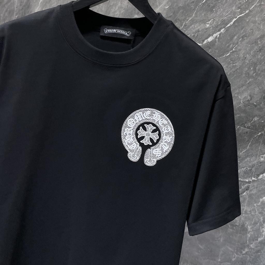 GZ-8926 CHROME HEARTS 2025 Summer New High Quality Cotton Round Neck Loose Large Size Men's and Women's T-shirt Couple T-shirt
