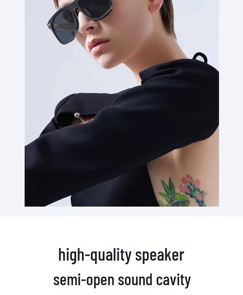 AI Bluetooth Translation Glasses: LC103-02 UV Color-Changing Lenses, Music & Call Functionality Sunglasses