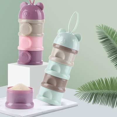 Three-layer Infant Milk Powder Box Portable and Large-capacity Baby Dispensing Sealed Box Cartoon Milk Powder Dispensing Box