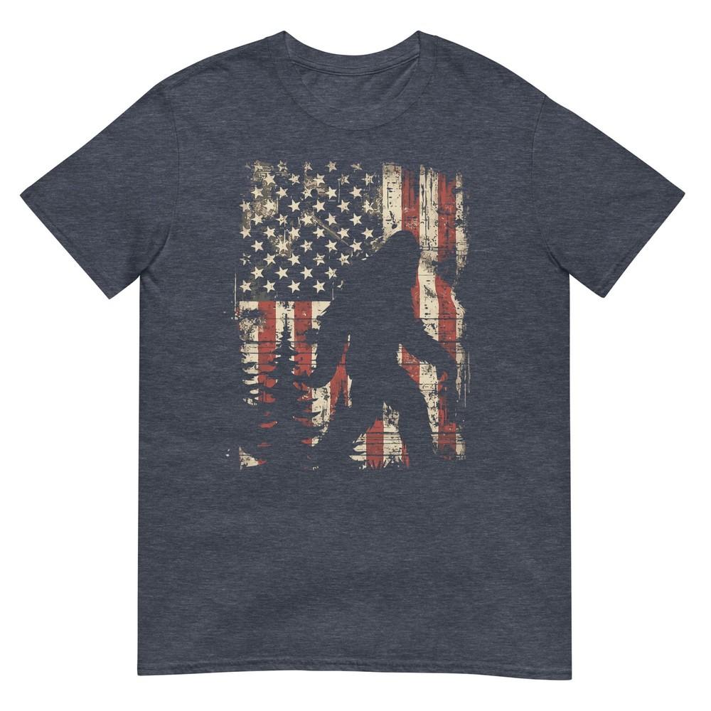 Bigfoot Sasquatch America Flag Patriotic Unisex Unisex Kids Tshirt
