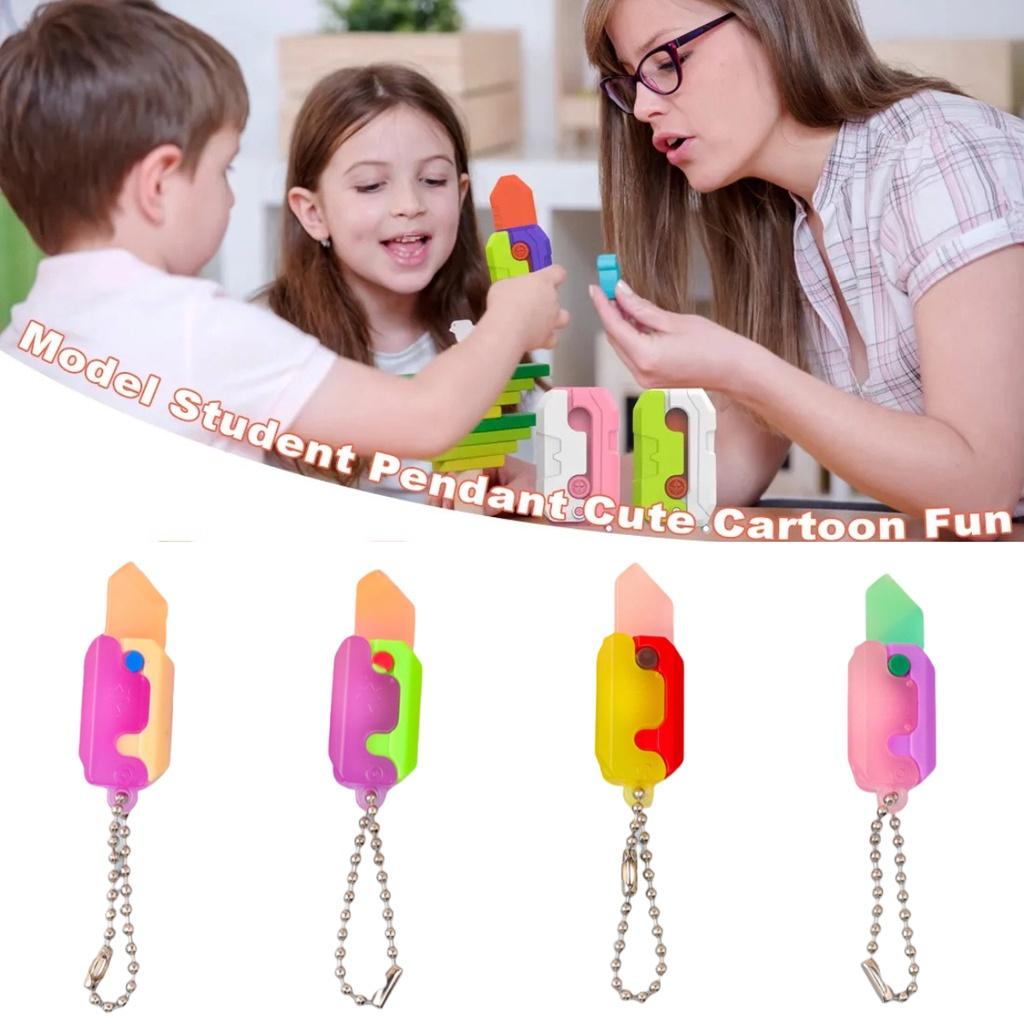 Carrot Fun Mini Fidget Toys Keychain Pendant Rubber Decompression Gifts