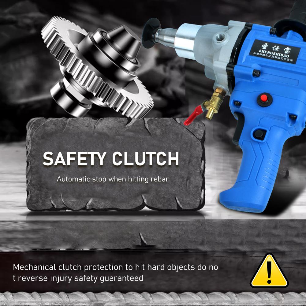 Handheld Electric Diamond Core Drill High Power Motor Concrete Core Drill Water-Cooled Drill Engineering Wall Drilling Machine