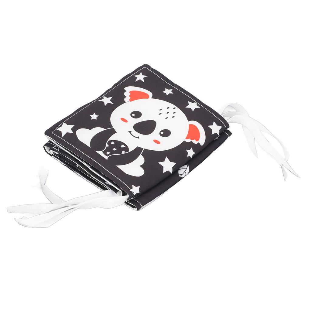 Baby Stoffbuch Schwarz Weiß Hoher Kontrast Reißfest Früherziehungsspielzeug Säuglingsstoffbuch für