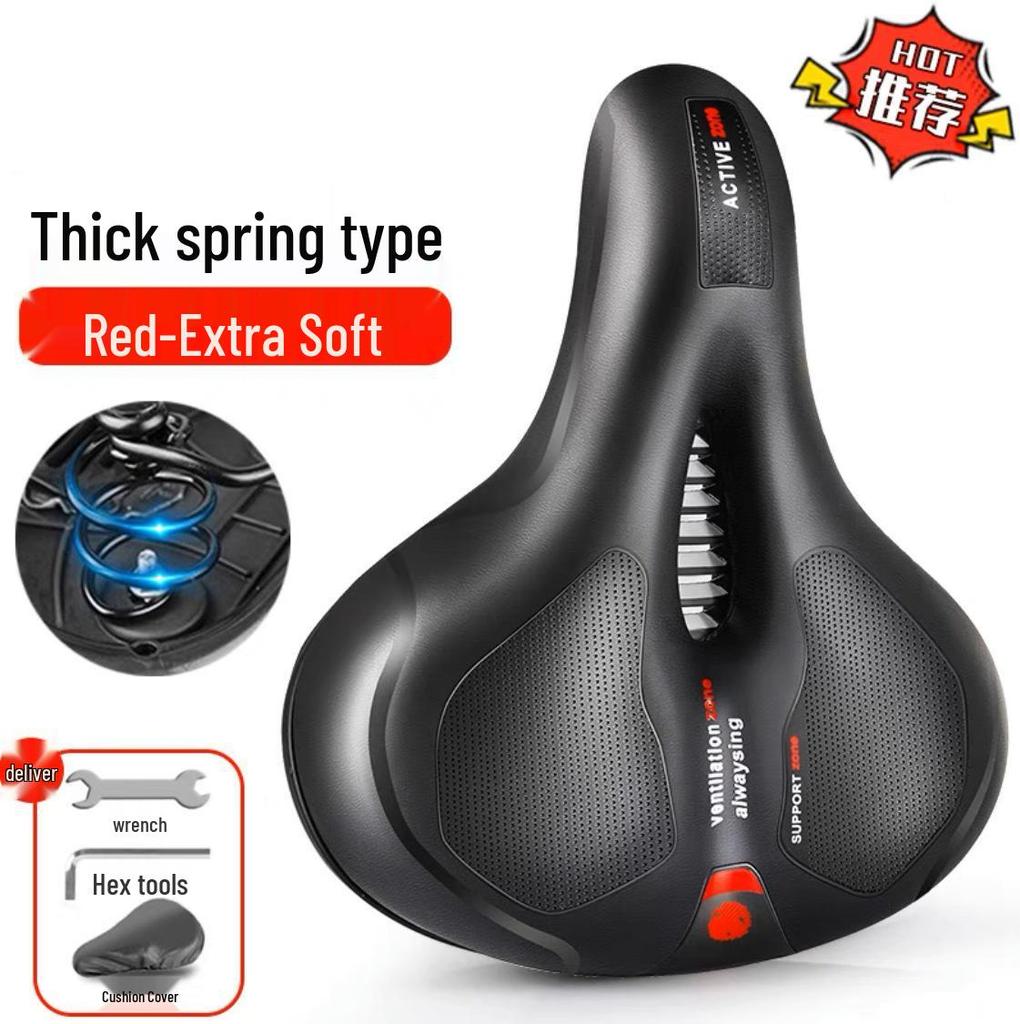 Comfortable Shock-Absorbing Mountain Bike Saddle with Hollow, Breathable Design