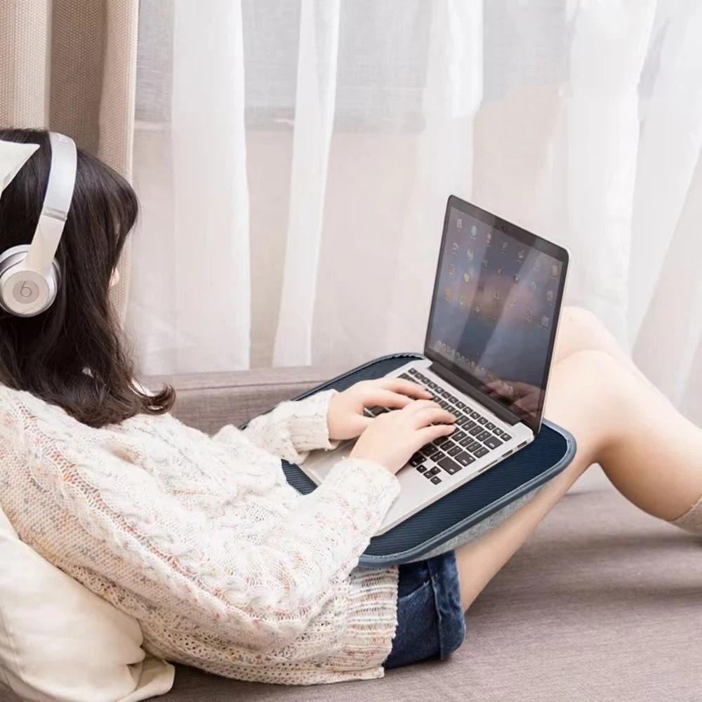 Soft Pillow Cushion Laptop Lap Desk Ergonomic Portable Design Writing Padded Tray Padded Tray Foam Particles Filled