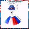 Outdoor Geese Outfits Star Print Formal Geese Skirt Hat Set 23 Inches Independence Day Animal Tulle Skirt With Hats For Lawn