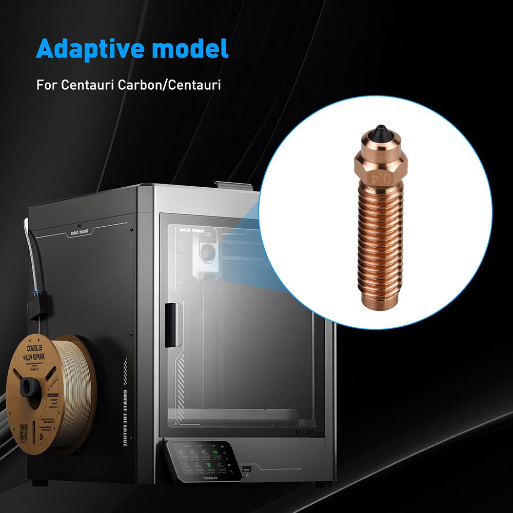 Bimetallic Nozzle For Elegoo Centauri Carbon 3D Printer 0.2/0.4/0.6/0.8mm Brass Chromium Zirconium Copper Hardened Steel Nozzles
