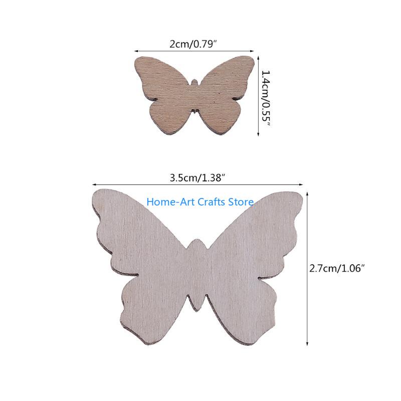 Y3NA 50 Pieces for Butterfly Natural Slices for Creative Wooden Ornament Hangings Photography Props Christmas Home
