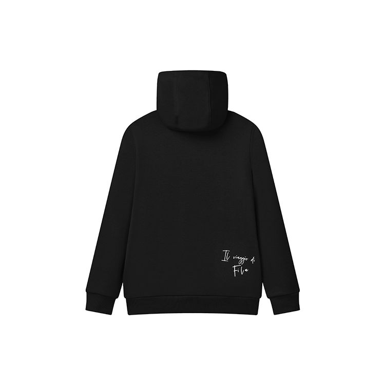 Fila Embroidered Logo Sports Casual Hoodie Men Hoodies Black F11M148215F-BK