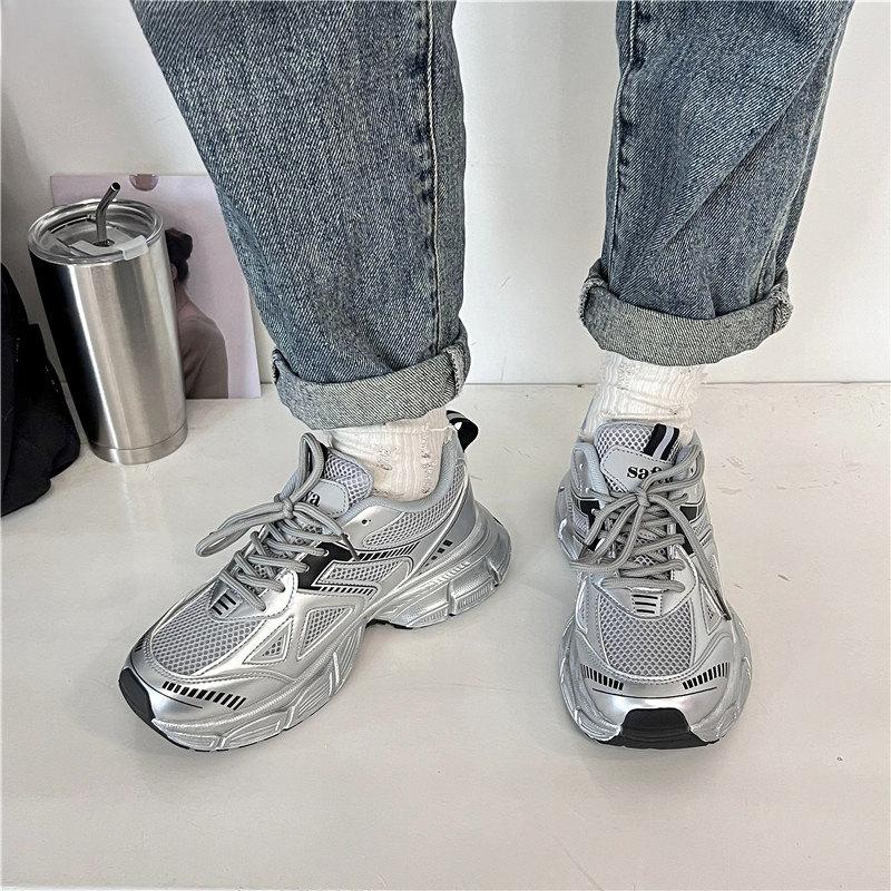 Women Causal Shoes Summer Brand Designer Wedges Silvery Sneakers Platform Trainers Shoes Female Outdoor Walking Vulcanized Shoes