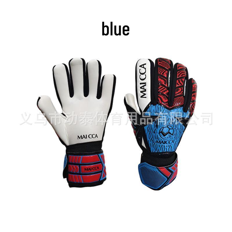 

Adult & Child Non-Slip Latex Goalkeeper Gloves with Finger Protection Size 8 (18-19CM) синій
