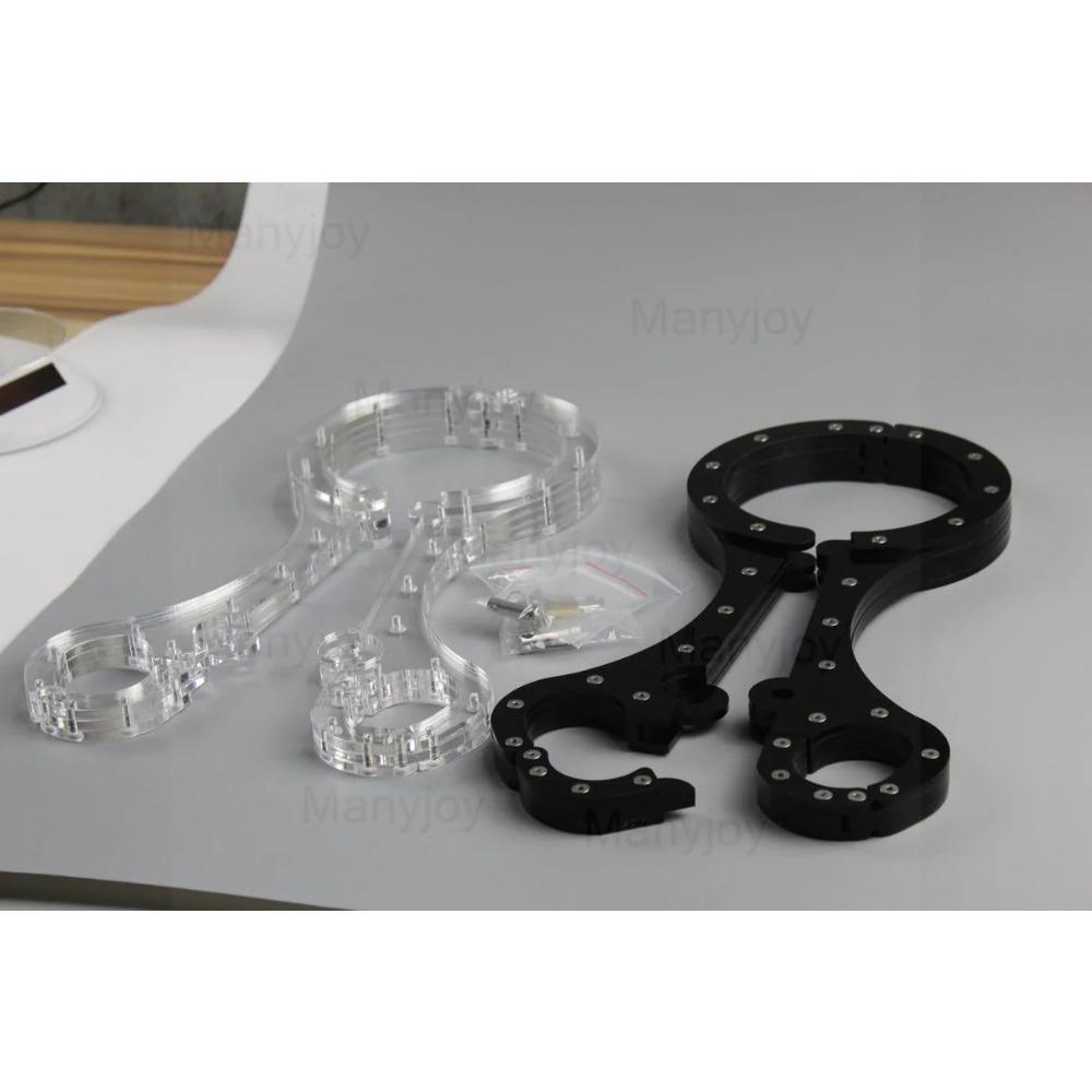 Luxury Clear Crystal Pillory Cangue Collar Neck Ring Oval Handcuffs Wrist Restraint Lock Bondage Yoke Sex Toy for Men Women