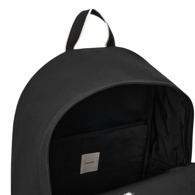 Calvin Klein Casual Commuter Campus Style Embroidered Fabric Backpack Men Backpack Space-Black 4D3345G-UB1
