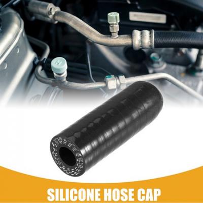 Bouchon de radiateur universel en silicone 10 mm 0,39" ID Bouchon d'extrémité de durite à vide d'admission Noir