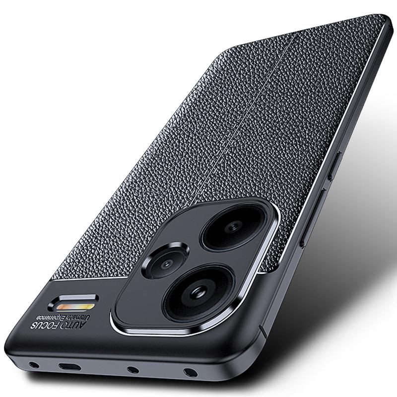 

For Xiaomi Redmi Note 13 Pro+ 5G Case Litchi Texture TPU Shockproof Shell Phone Cover Blue