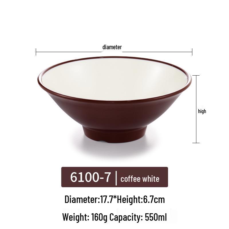 Große Melamin-Ramen-Schüssel für Nudelläden - Konische Luosifen, Mala Tang, Suppen- & Reispudding-Schüssel