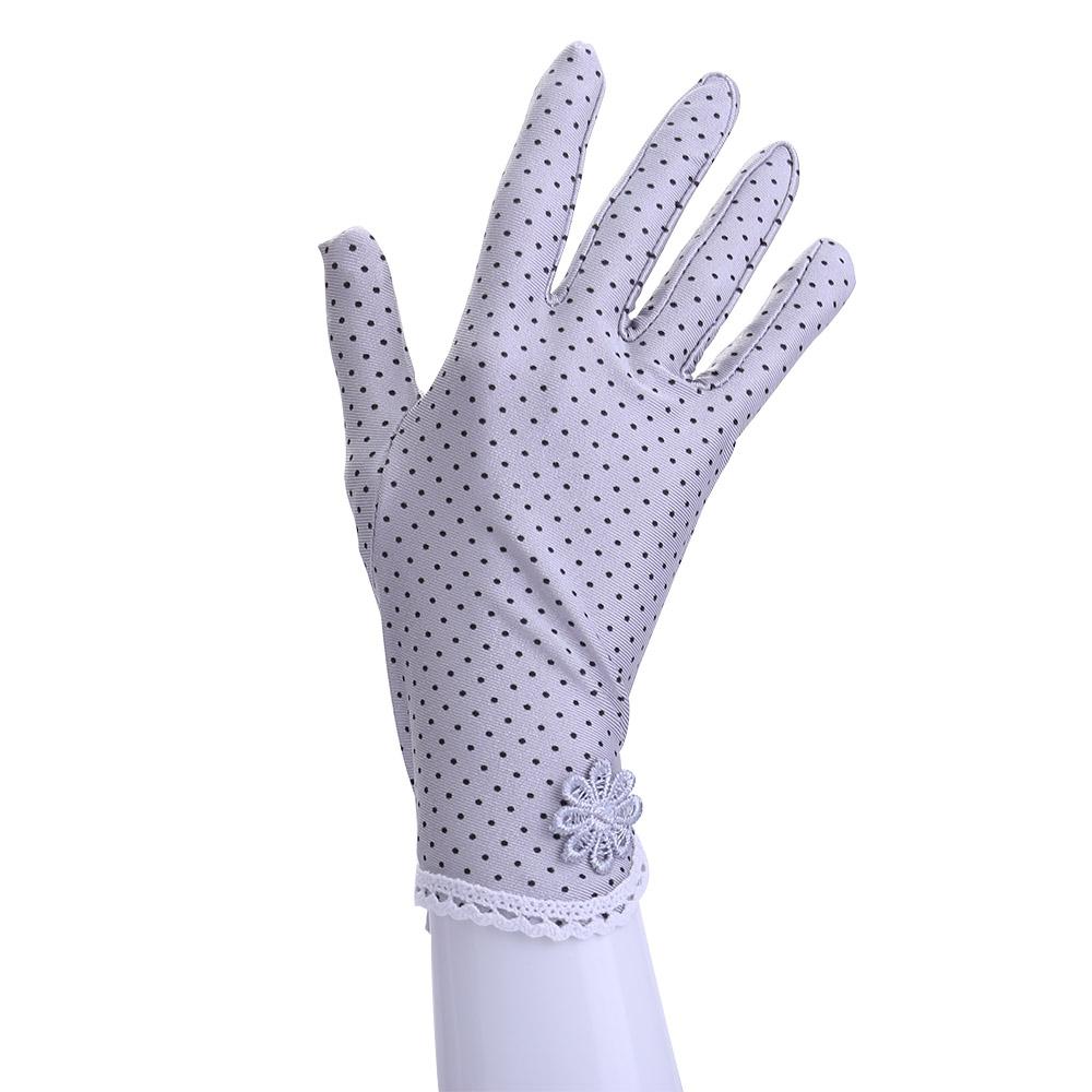 Elastic Spandex Summer Breathable Anti-skid Dots Gloves Women Gloves Sunscreen Driving Gloves