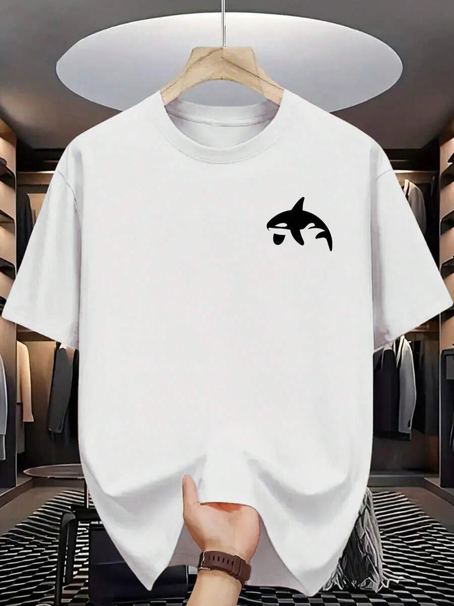 

Shark Print Unisex T-Shirt, Pure Cotton, Short-Sleeved, Crew Neck Casual Top XXXL