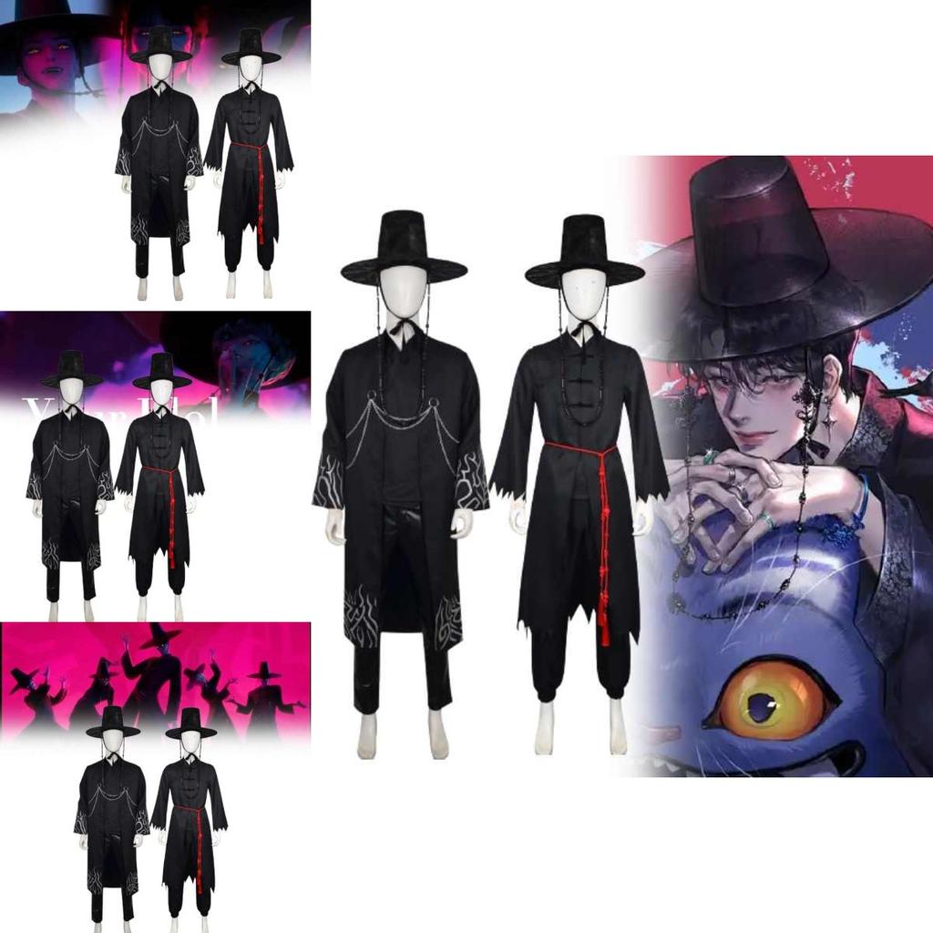 Kostium Cosplay Kpop Demon Hunters Saja Boys z tkaniny z warstwą powietrzną do gier i odgrywania ról anime