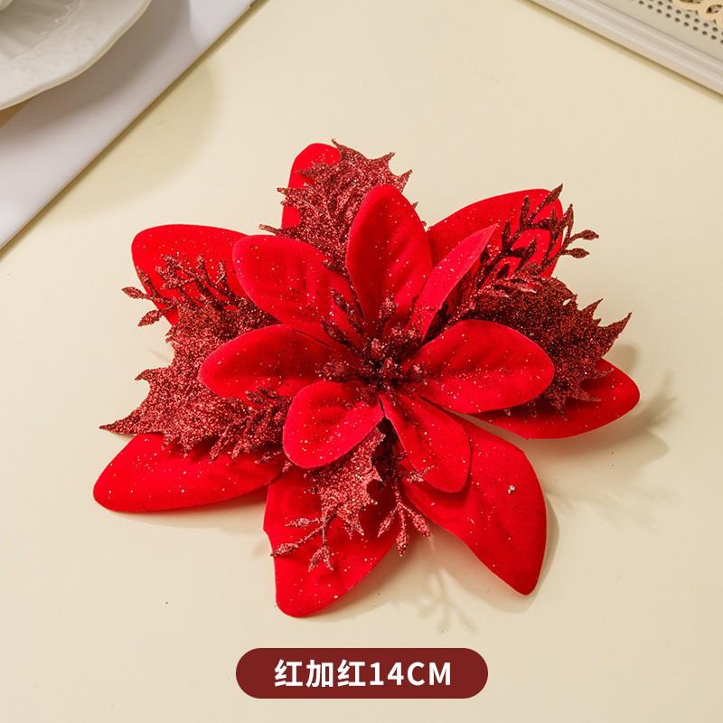 Plastic Christmas Flower Decorations Tree Ornamentation Festive Holiday Party Home Xmas Decoration Supplies