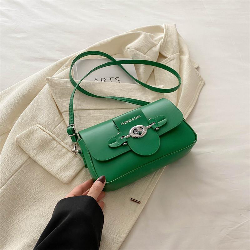 Stylish Retro Crossbody Bag For Women 2024 New Korean Chain Trend зелёный
