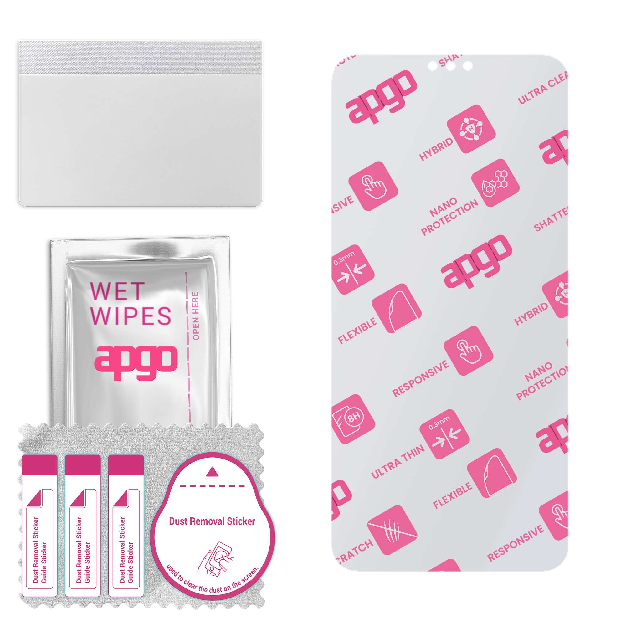 

apgo Ultra-Clear Hybrid protective glass compatible with Honor 8X, flexible nano glass, great replacement for tempered glass, scratch-resistant, full