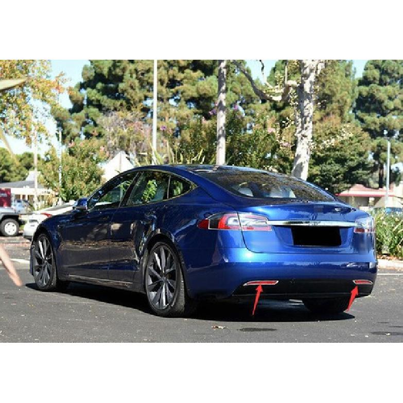 Chrome ABS Rear Fog Lamp Light Strip Trim 2PCS Fit For Tesla Model S 2012-