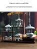 Envy Porcelain Stone Lantern: Small Chinese Pavilion Ornament for Desktop or Fish Tank Scenery.