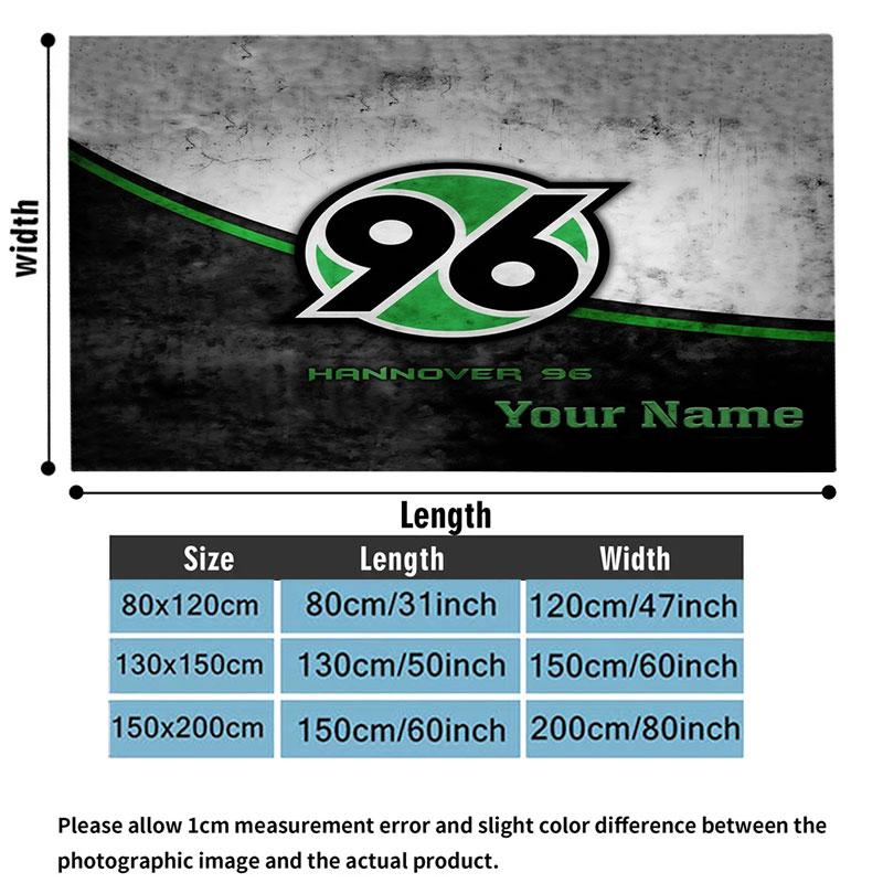 1PC Hannover 96 Custom Name Patterned Flannel Blanket Suitable For All Seasons for Home Decor Warmth and Comfort Gifts Holiday Present