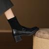 Krazing Pot Microfiber Winter Round Toe Modern Platform Size 33 Boots Size 43 Women Fashion Flock Elastic Ankle Boots